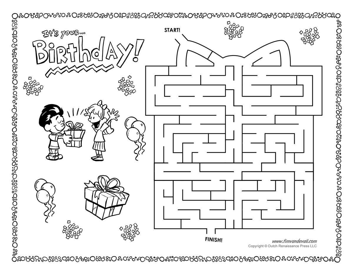 Free Printable Birthday Maze