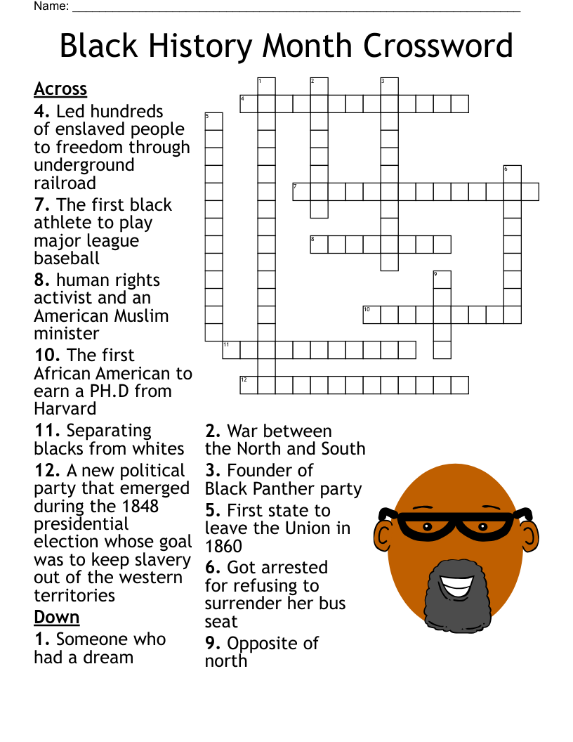Black History Month Crossword WordMint