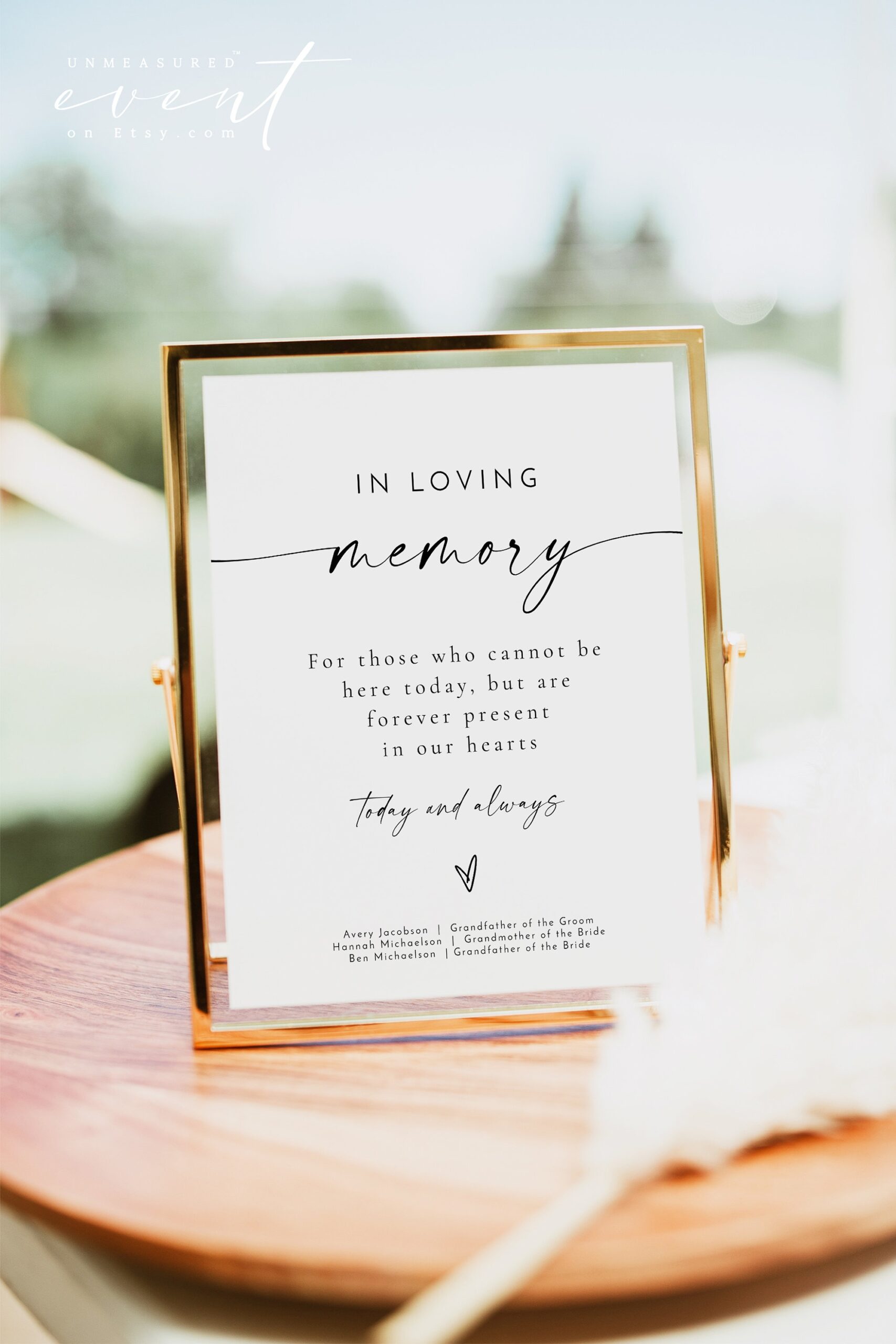 In Loving Memory Wedding Sign Printable