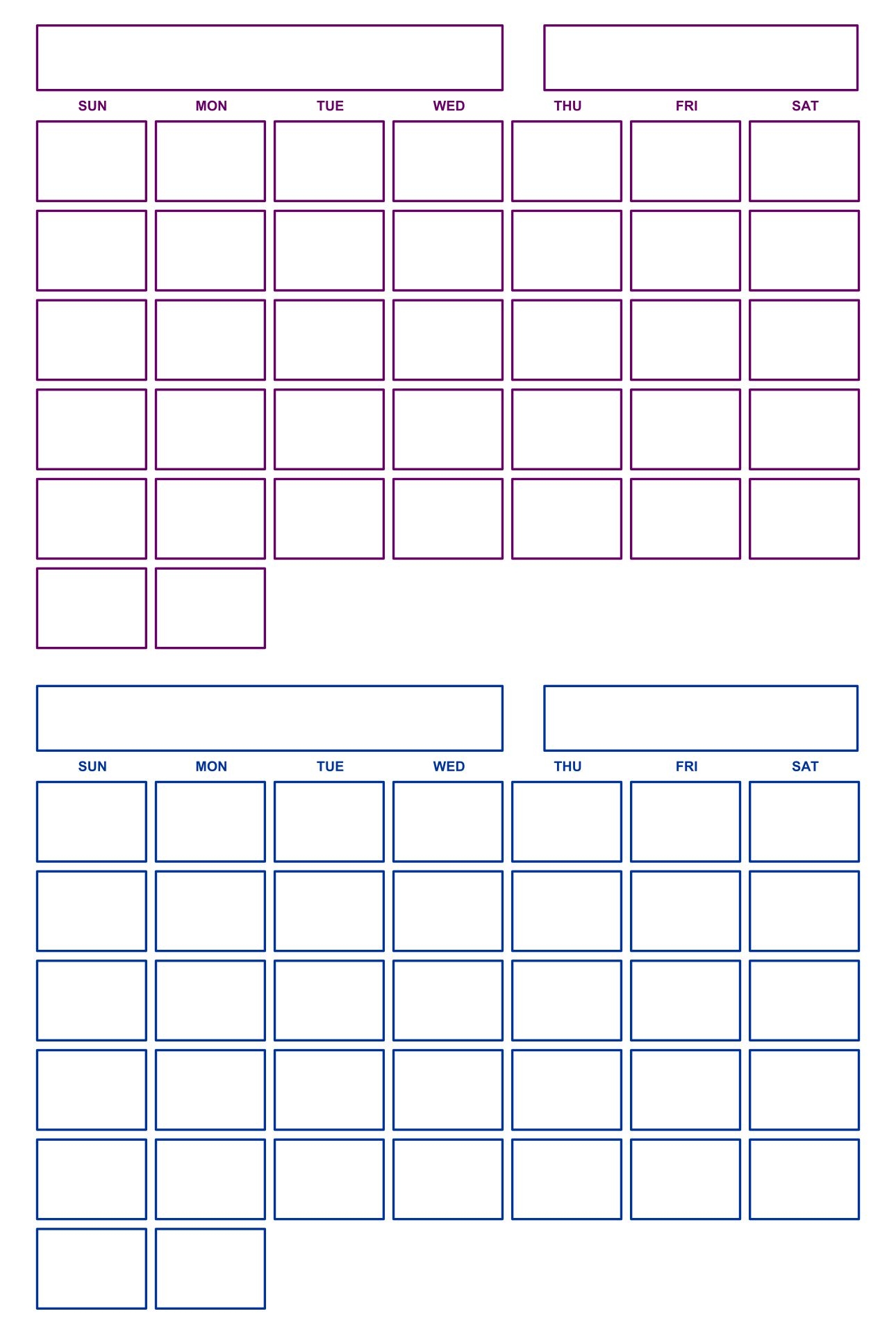 Blank Printable Calendar Printablee