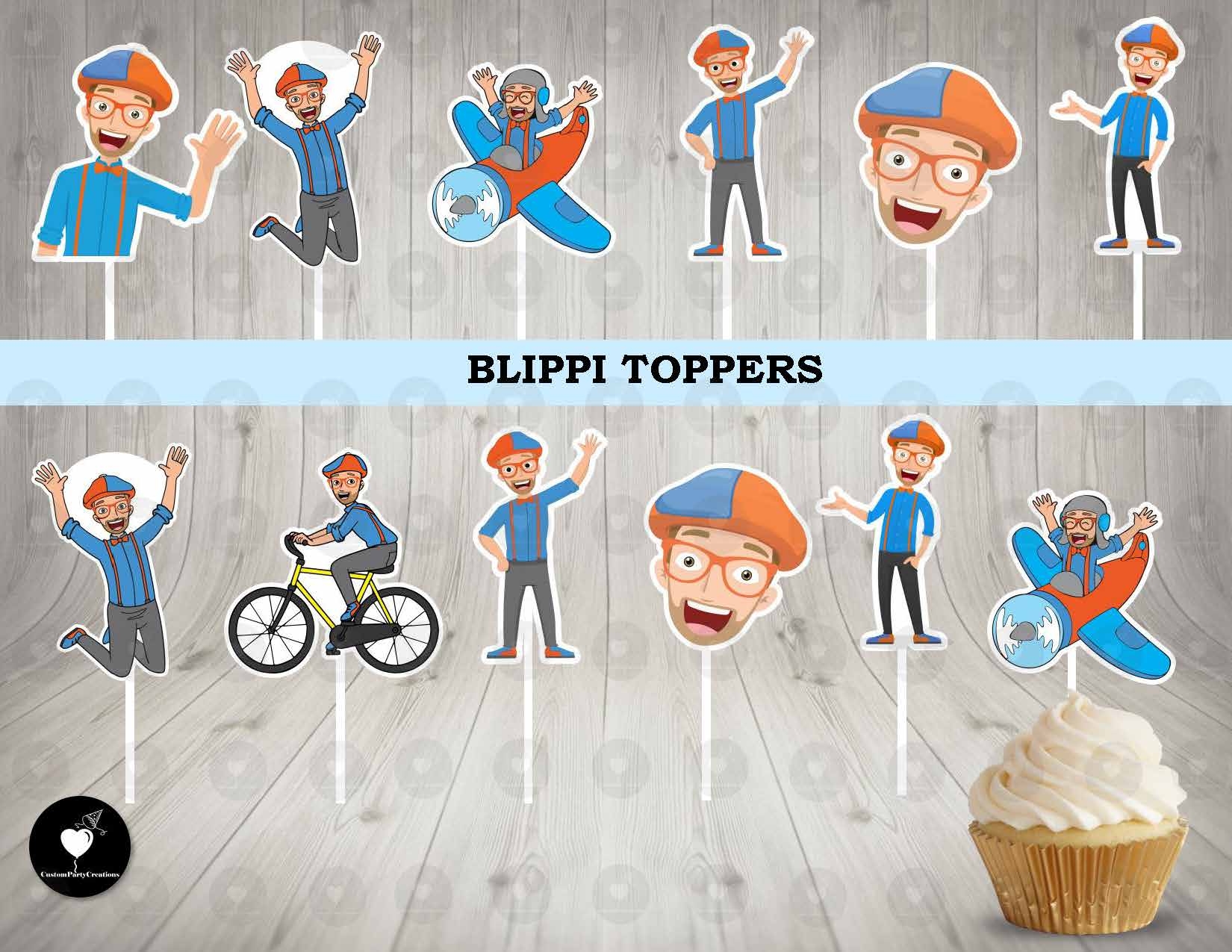 Blippi Cupcake Toppers Custom Party Creations