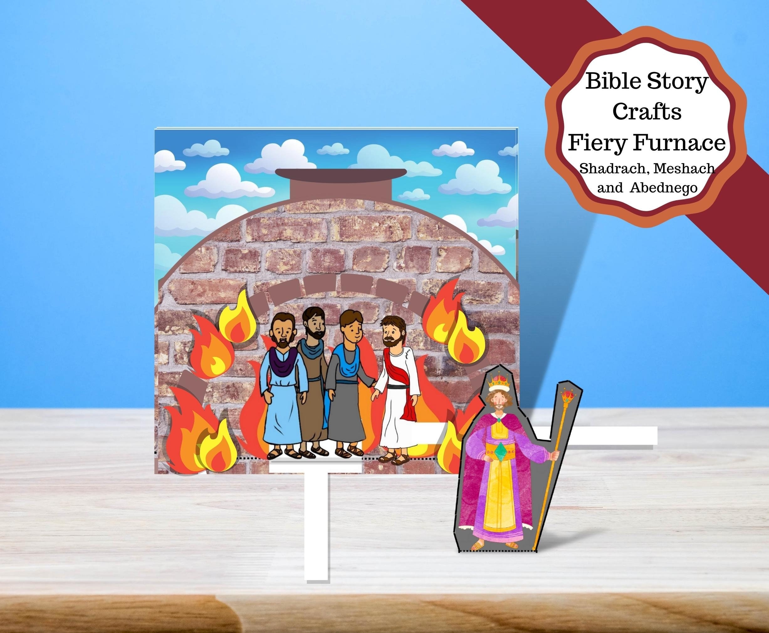 Book Of Daniel Printable Fiery Furnace Craft Shadrach Meshach And Abednego Etsy