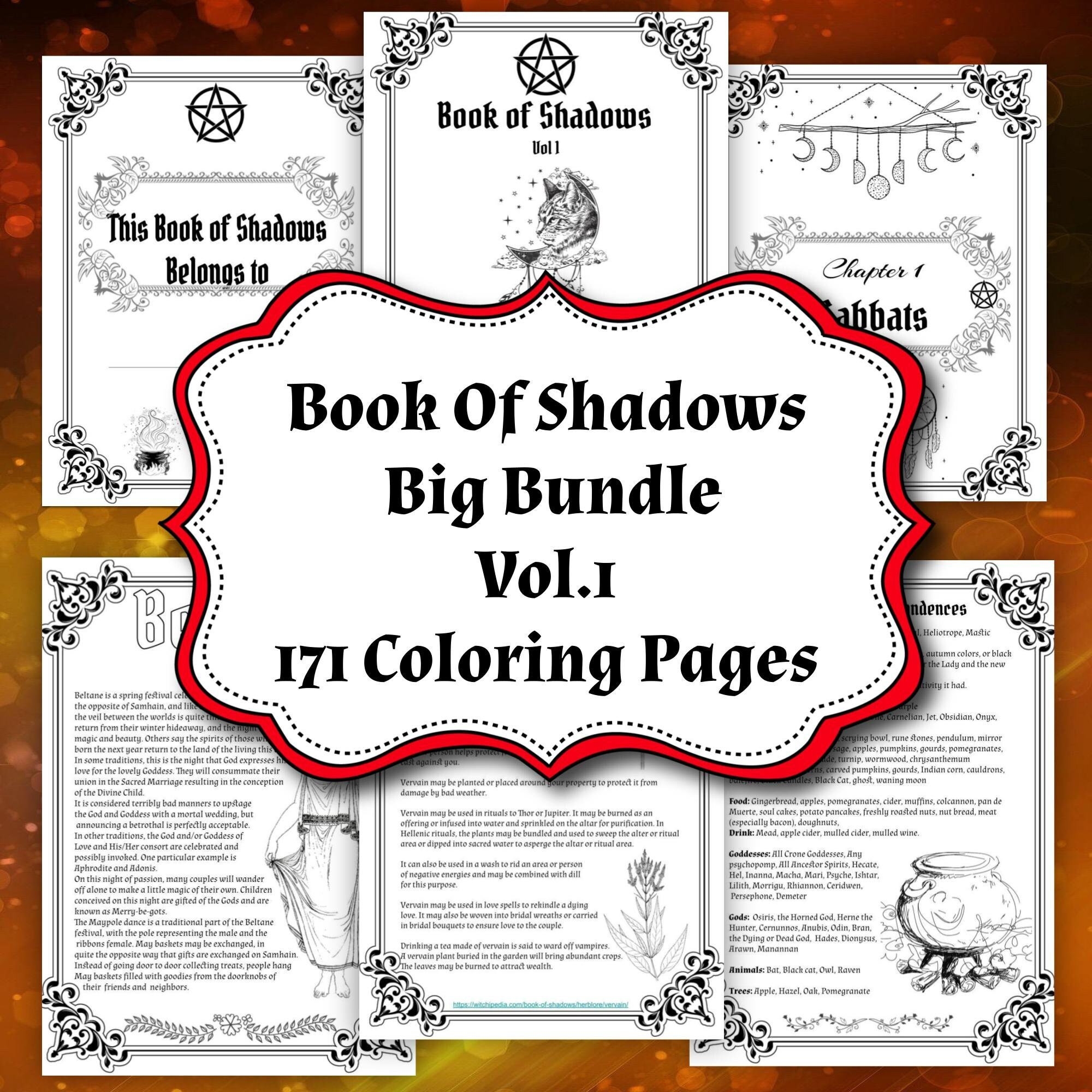 Book Of Shadows Big Bundle Printable Pages Beginner Witch Coloring Kit Digital Grimoire Wheel Of The Year Wicca Sabbat Planner Vol 1 Etsy
