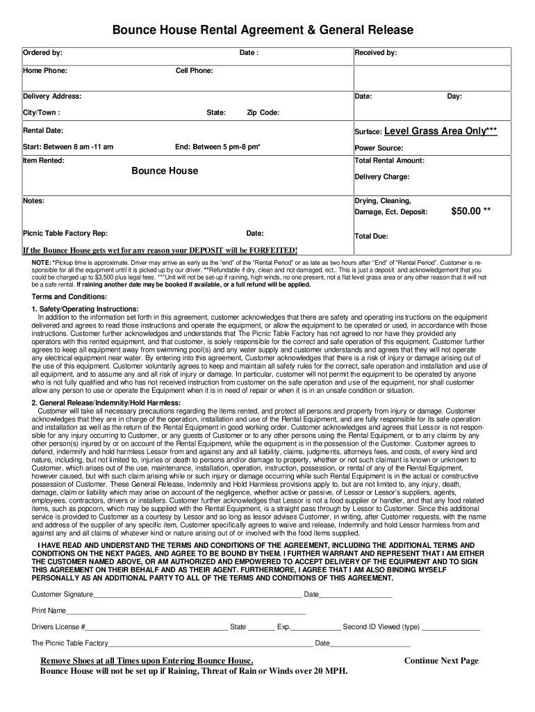Bounce House Waiver Fill Out Sign Online DocHub