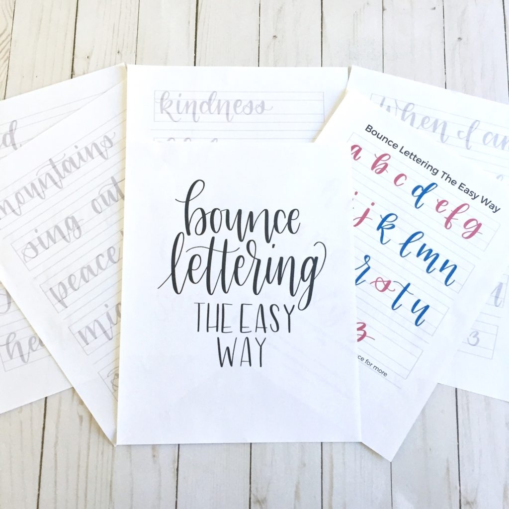 Bounce Lettering The Easy Way Brush Pen Calligraphy Tutorial Plus A Free Printable Scribbling Grace