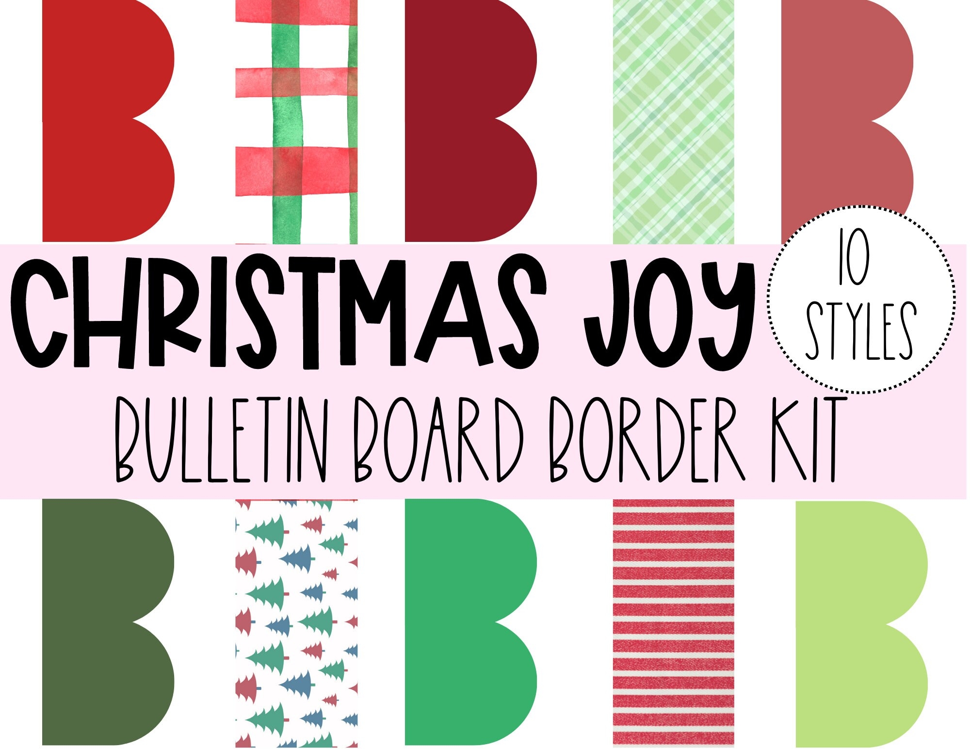 BULLETIN BOARD BORDERS Christmas Joy Collection Class Bulletin D cor Bulletin Display Bulletin Border Trim Instant Download Etsy