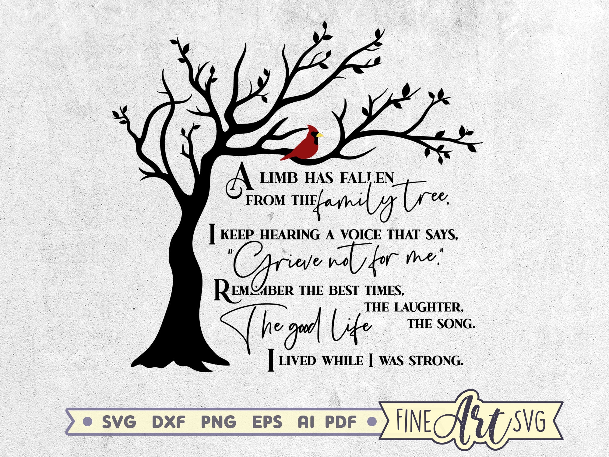 Buy A Limb Has Fallen SVG Red Cardinal SVG File Memorial Svg Remembrance Svg Family Tree Svg Farmhouse Sign Cricut Silhouette Cut Files Online In India Etsy