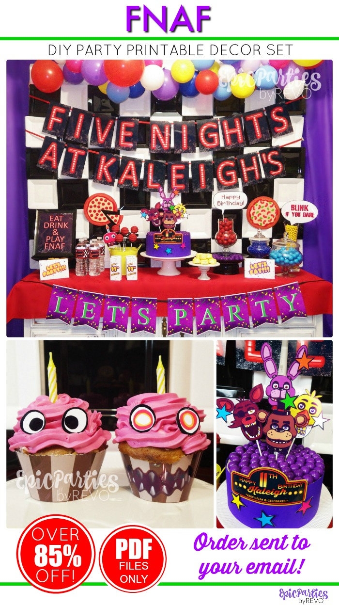 Buy Five Nights At Freddy s Birthday Decorations Five Nights At Freddy s Printable Birthday Decorations FNAF Bday Decorations FNAF Party Decor Online In India Etsy