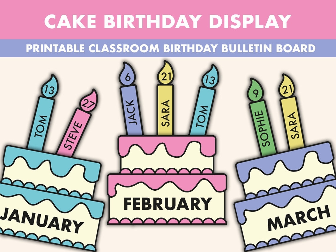 Cake Birthday Bulletin Board Kit Cake Birthday Display Bulletin Boards Cake Bulletin Board Printable Birthday Cake Classroom Decor Etsy Denmark
