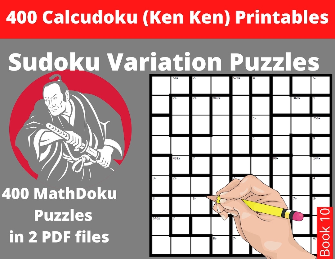 Calcudoku Mathdoku Printable PDF 400 Sudoku Variation Puzzles For Adults With Answers Instant Download Etsy Hong Kong