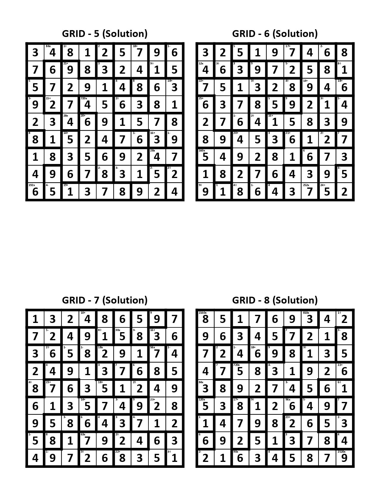 Calcudoku Mathdoku Printable PDF 400 Sudoku Variation Puzzles For Adults With Answers Instant Download Etsy