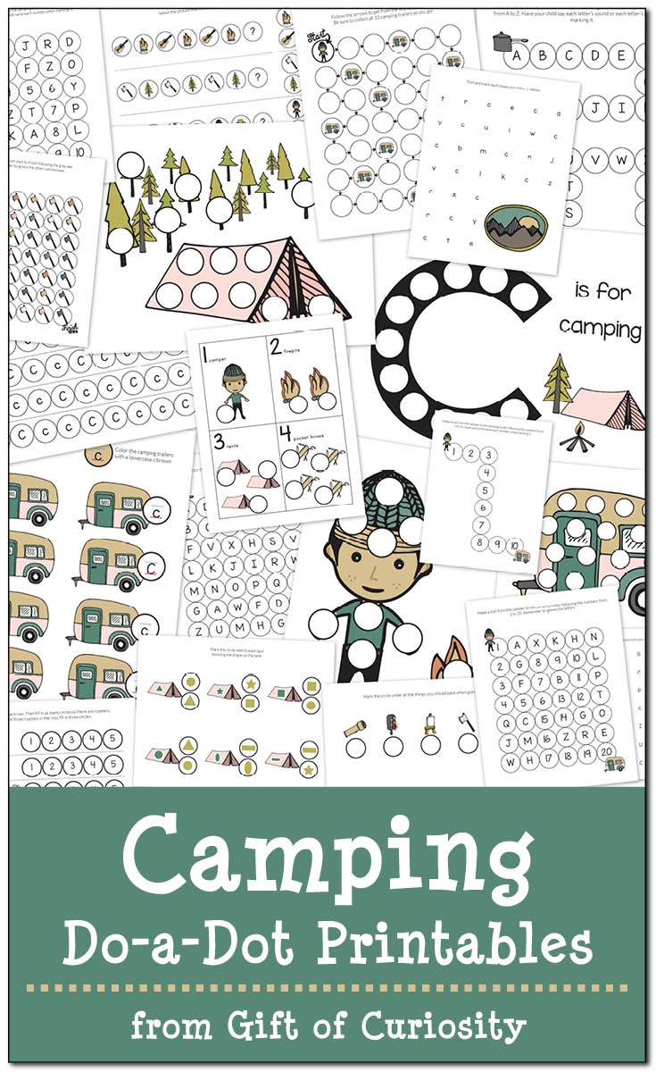 Camping Do a Dot Printables free Gift Of Curiosity
