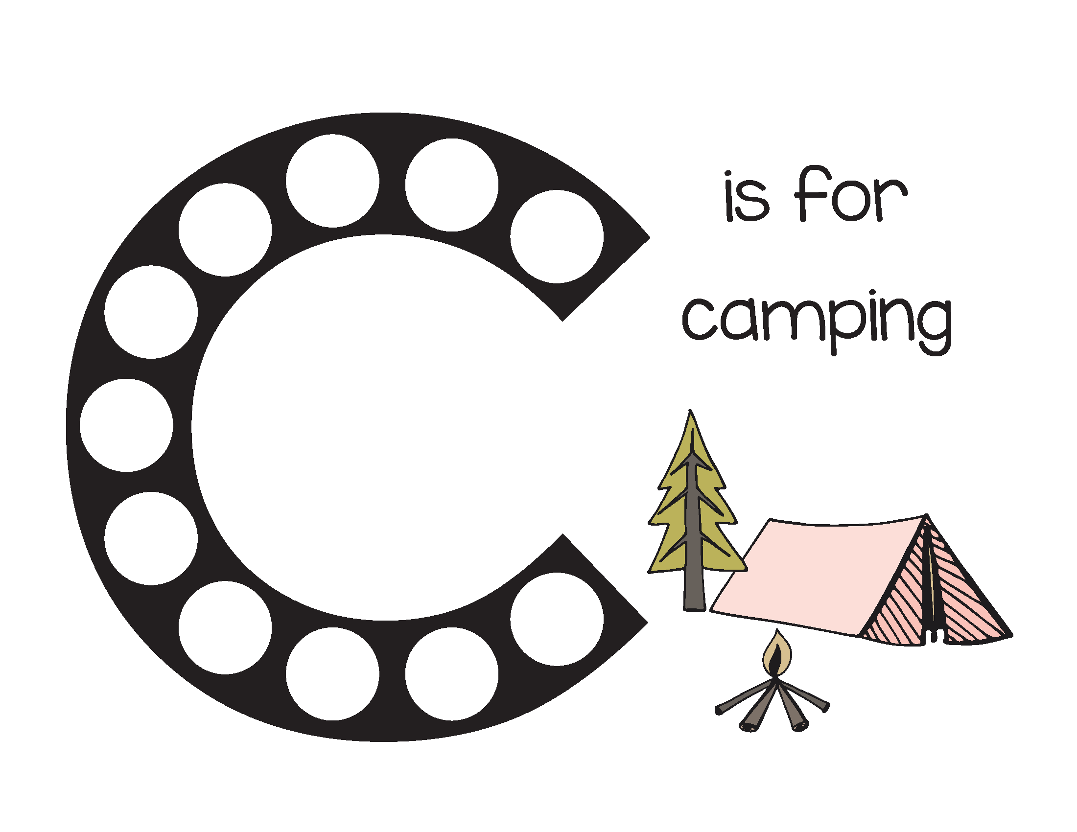 Camping Do a Dot Printables Gift Of Curiosity