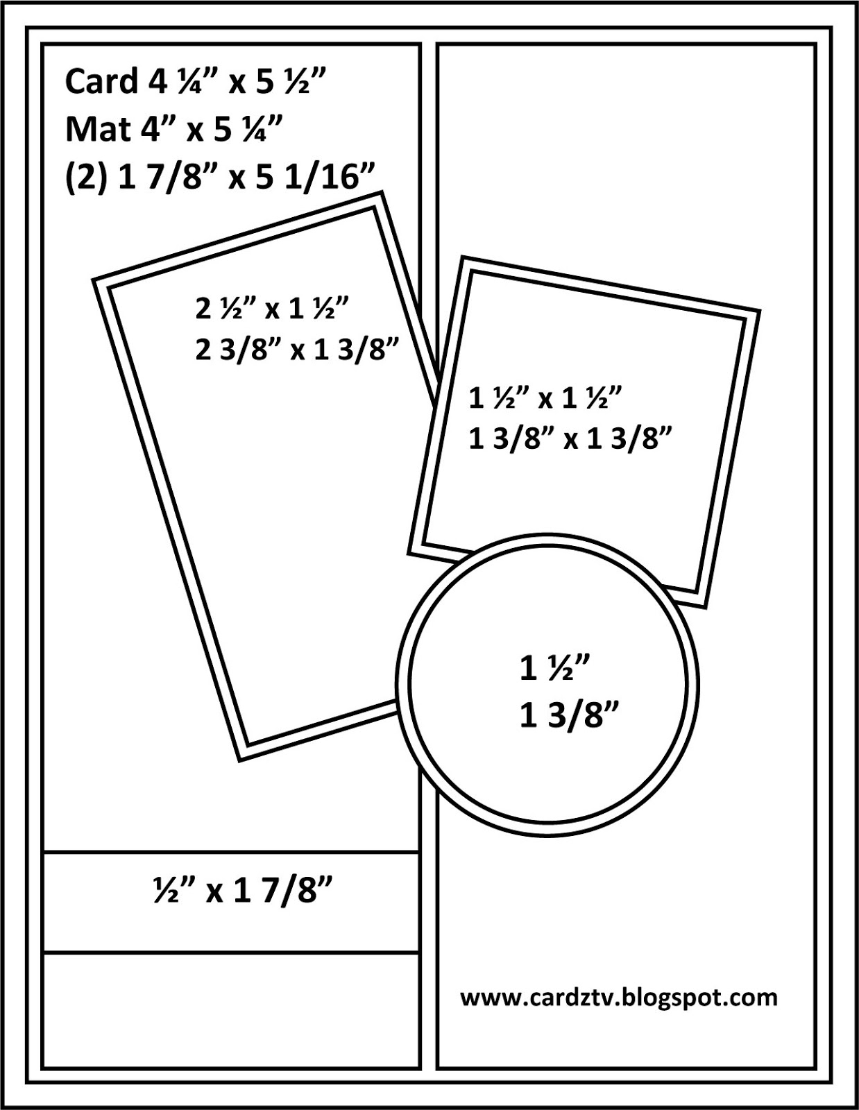 Printable Card Sketches With Measurements