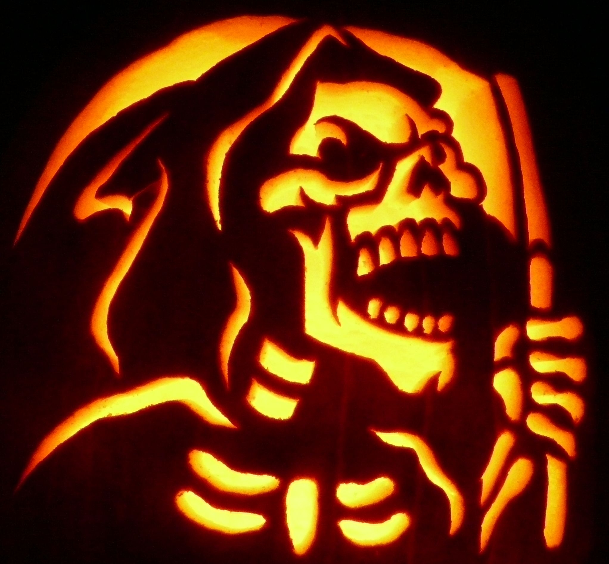 Printable Grim Reaper Pumpkin Stencil