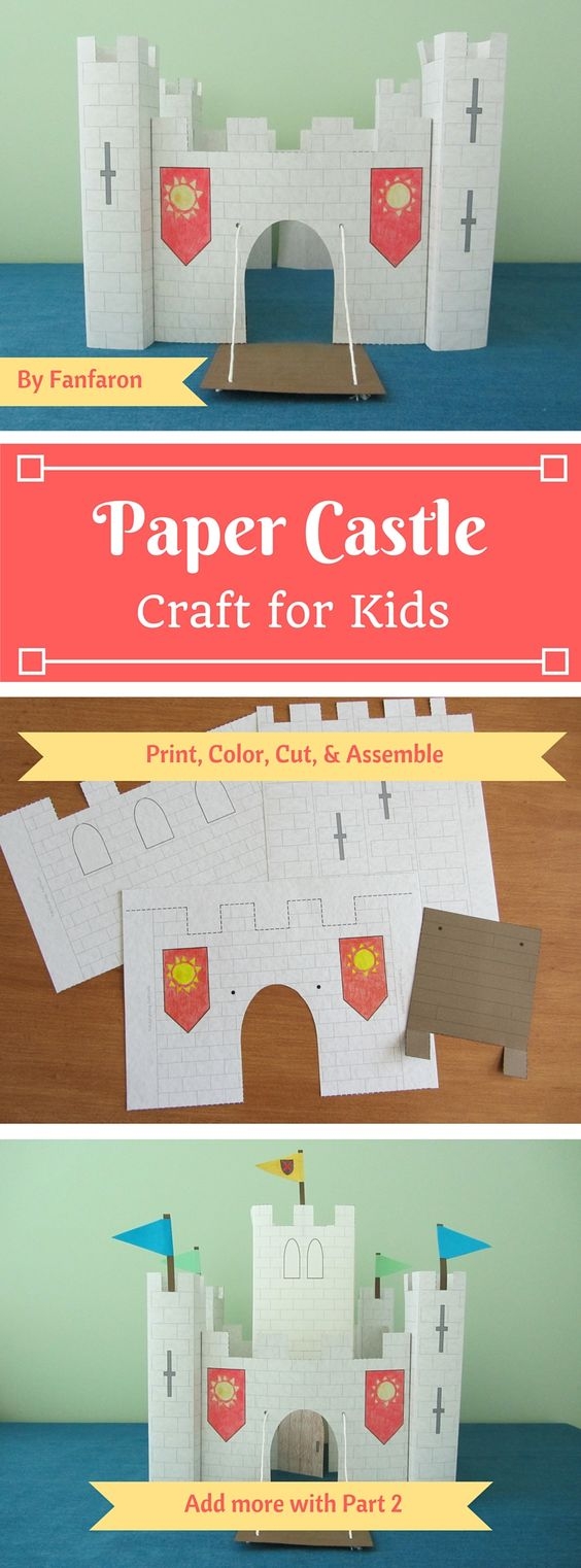 Castle Printable Papercraft Etsy Castle Crafts Castle Project Paper Crafts