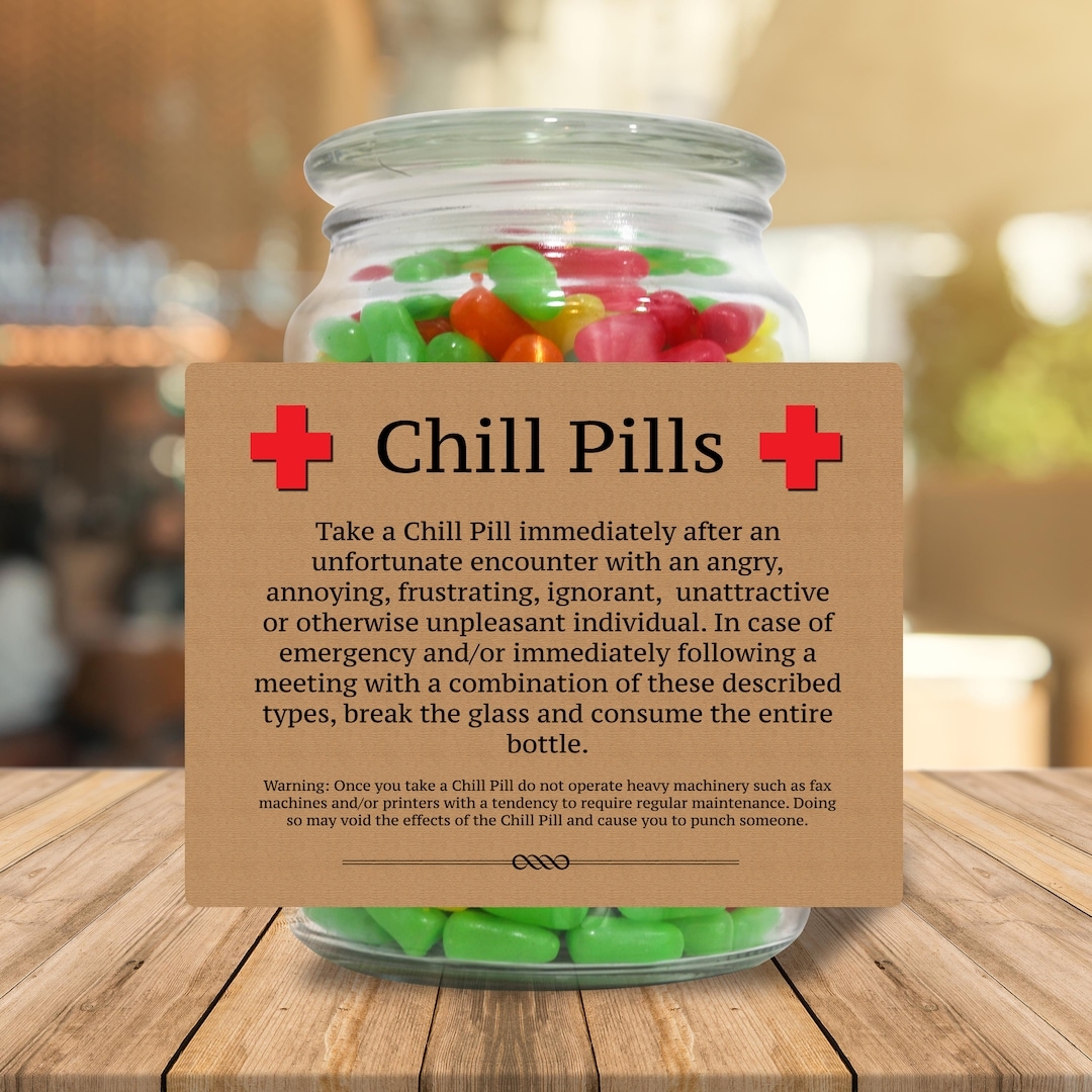Chill Pills Gifts For Professionals Funny Printable Gifts For Office Co Workers Etsy