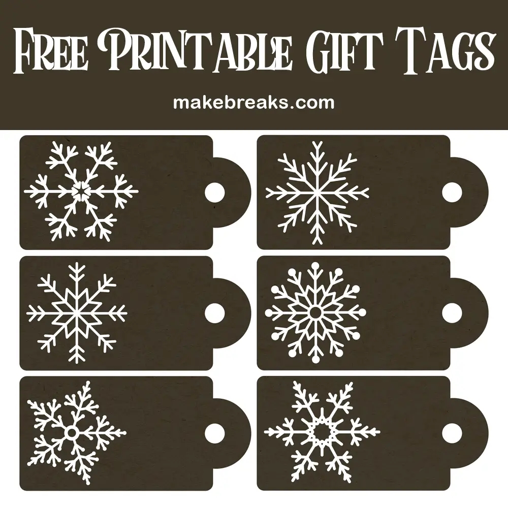 Chocolate Brown Snowflake Free Printable Gift Tags Make Breaks