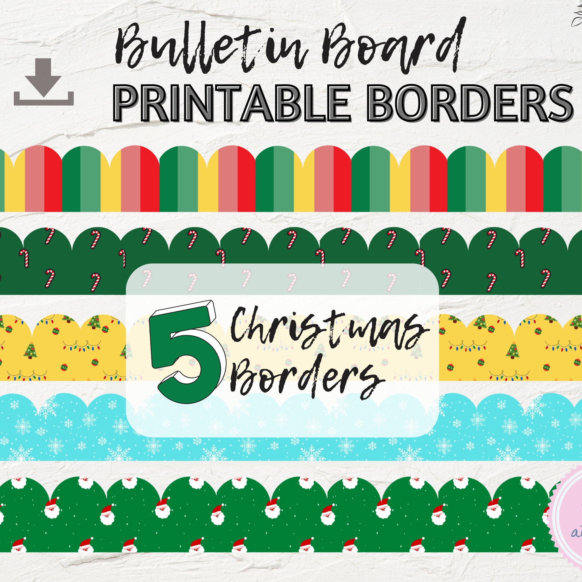 Christmas Bulletin Board Printable Bulletin Board Borders Winter Bulletin Board Etsy