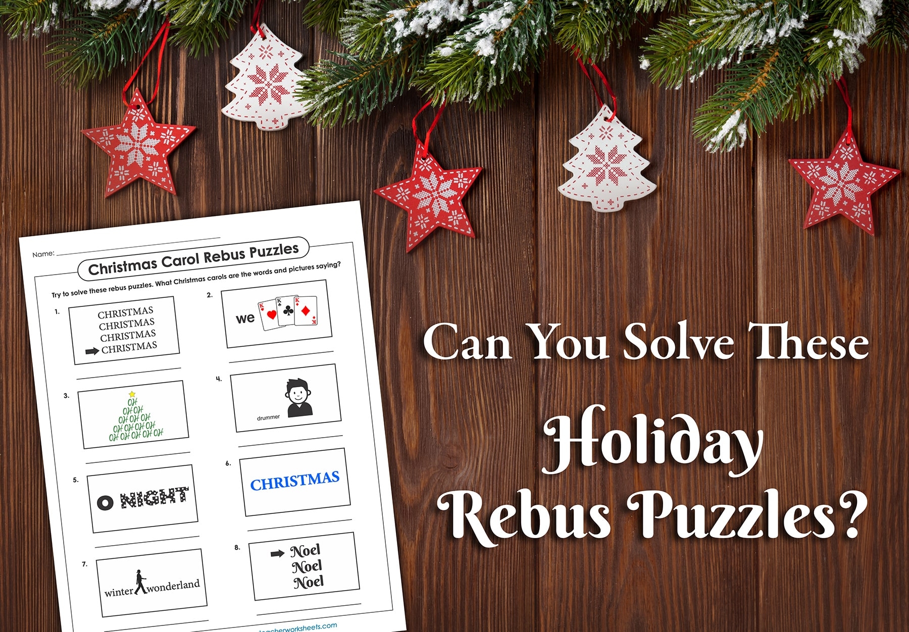 Christmas Carol Rebus Puzzles