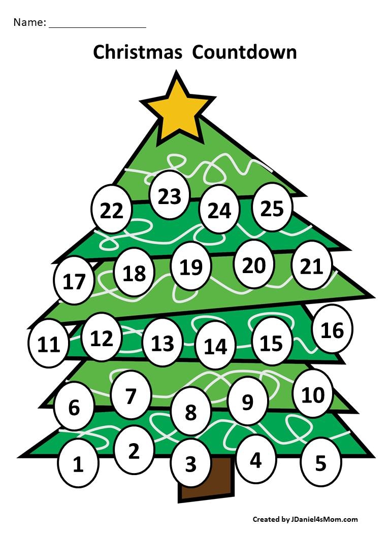 Christmas Countdown Calendar And Learning Activity