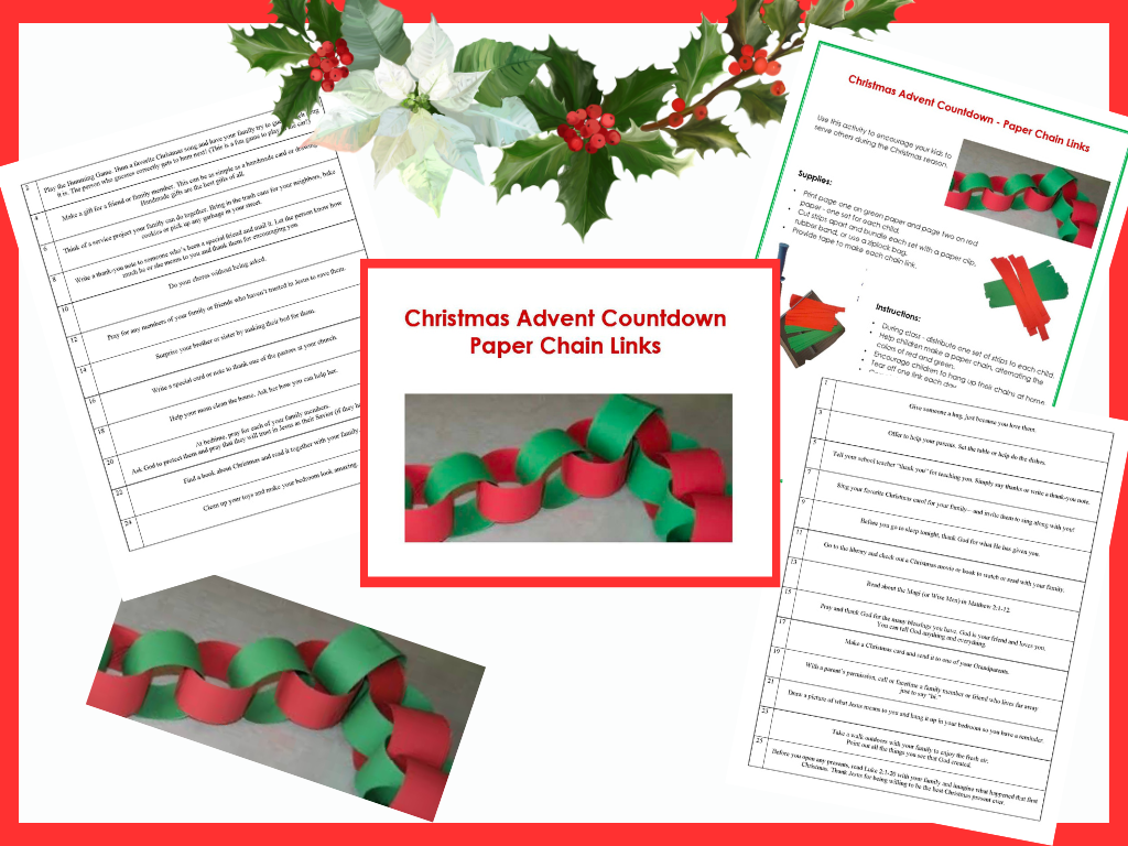 Christmas Countdown Paper Chain Printable Activity Deeper KidMin