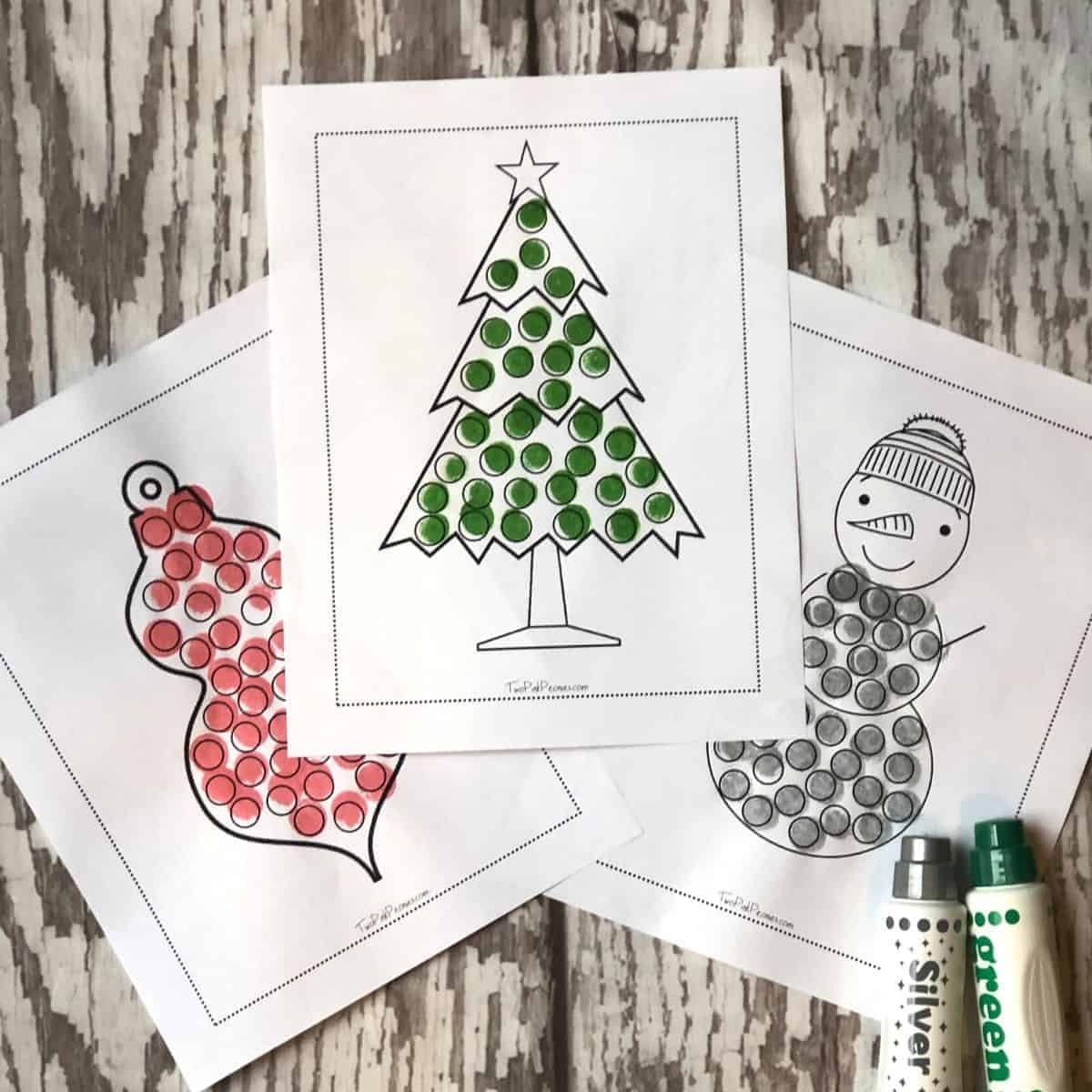 Christmas Dot Art Free Printables