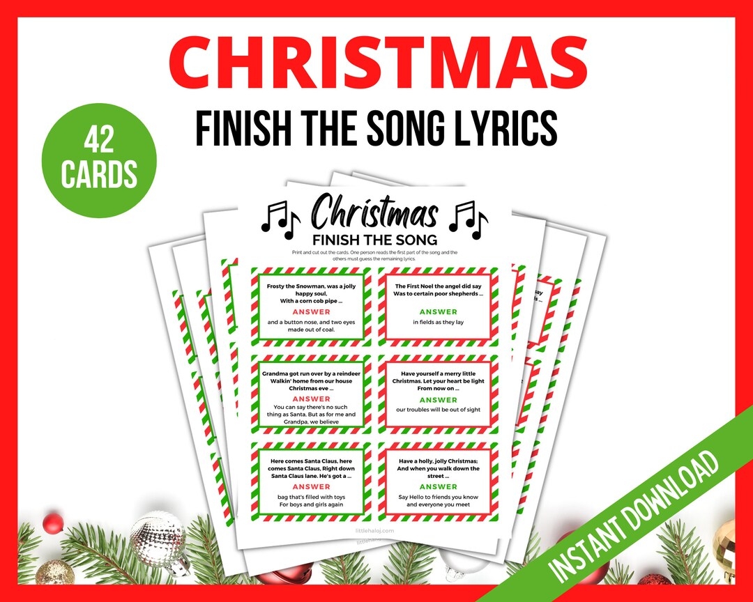 Finish The Christmas Song Lyrics Game Printable Free