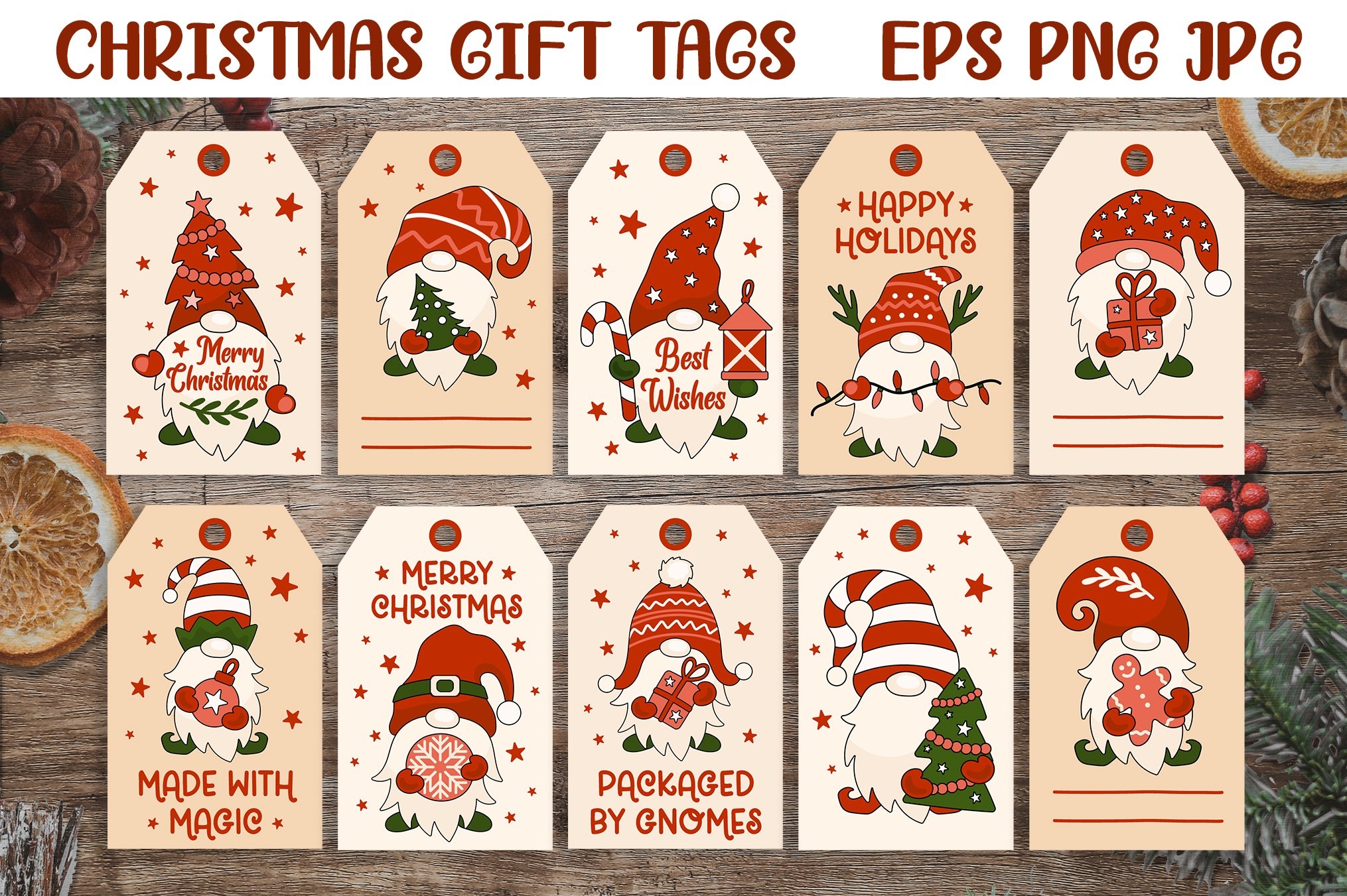 Christmas Gift Tags Gnome Gift Tags