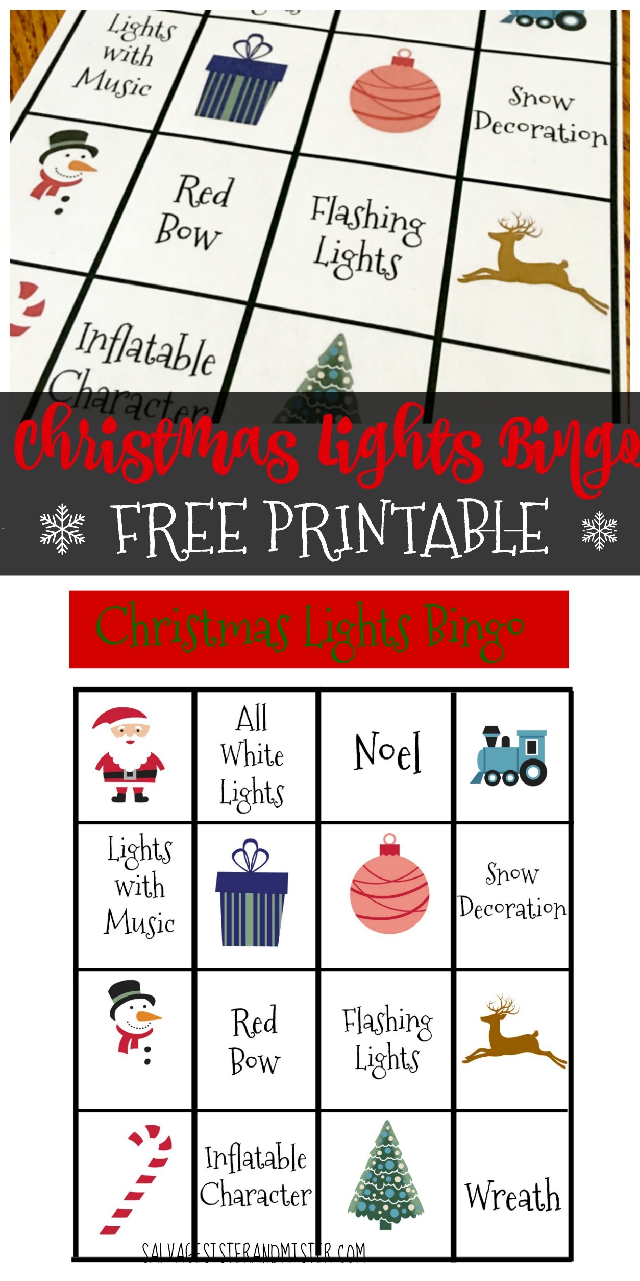 Christmas Light Bingo Free Printable