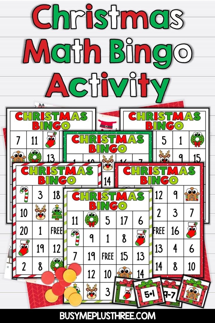 CHRISTMAS Math Bingo Game Addition And Subtraction To 20 Fact Fluency Practice Math Bingo Addition And Subtraction Fact Fluency Practice