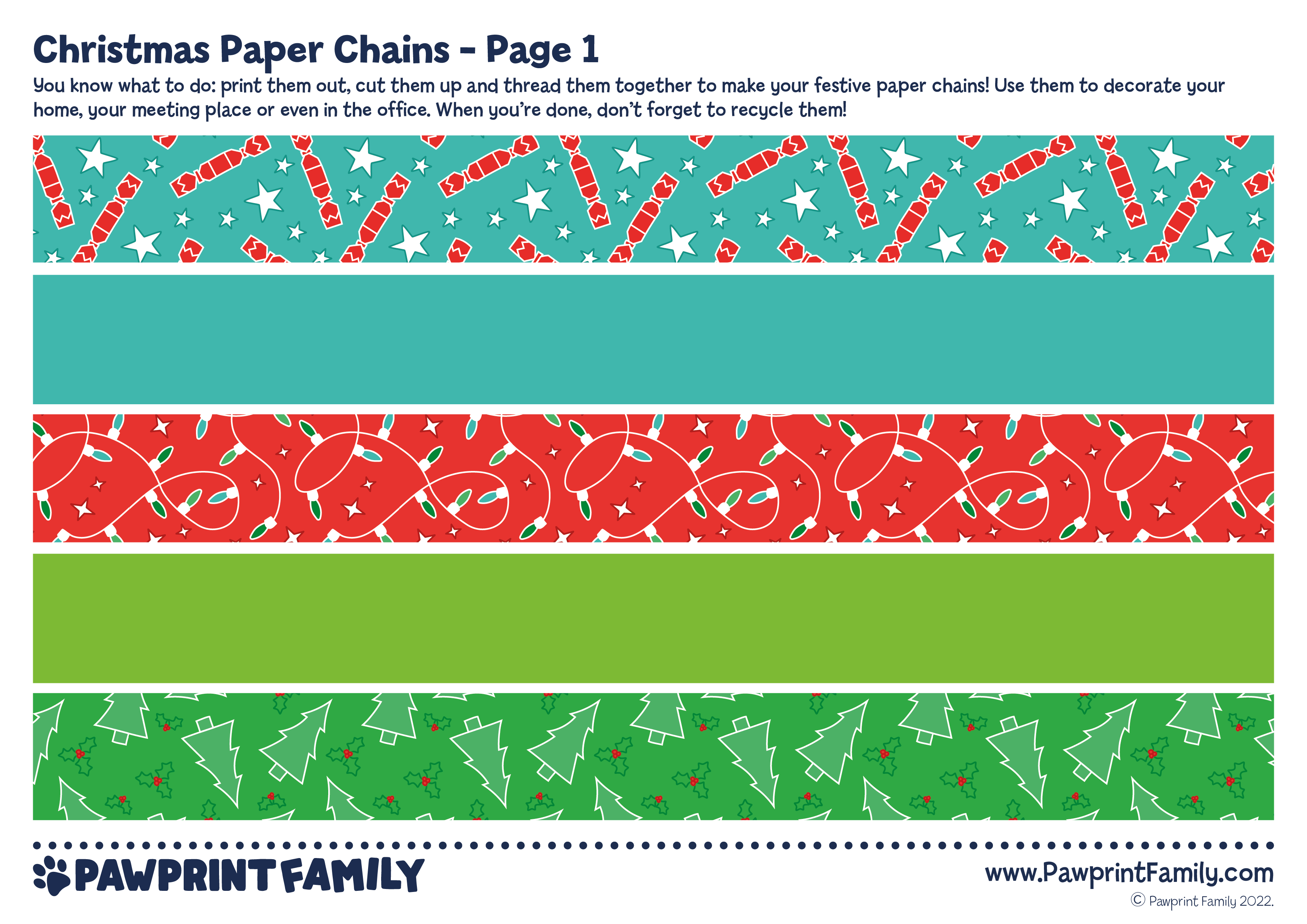 Christmas Paper Chains Pawprint Family
