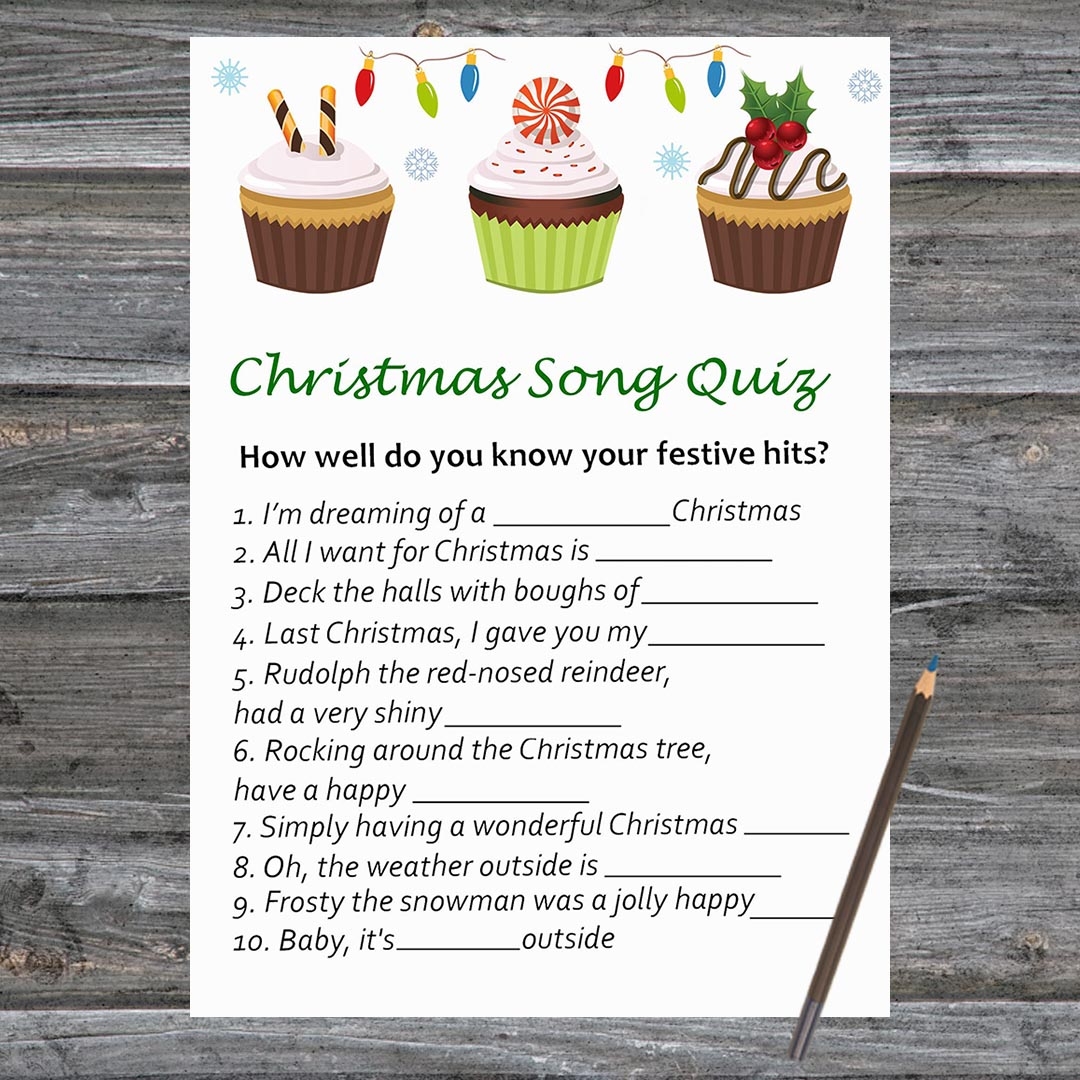 Christmas Party Games Christmas Song Trivia Game Printable C Inspire Uplift