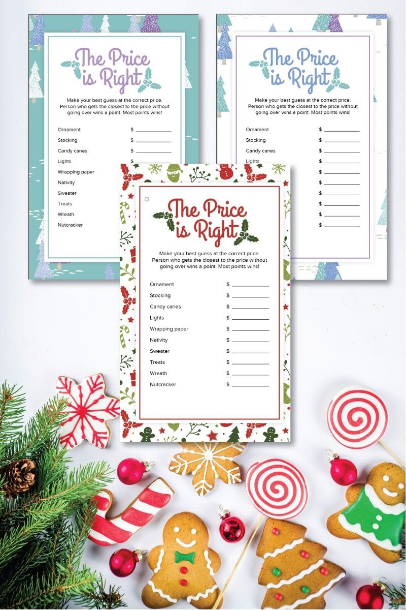 Christmas Price Is Right Free Printable