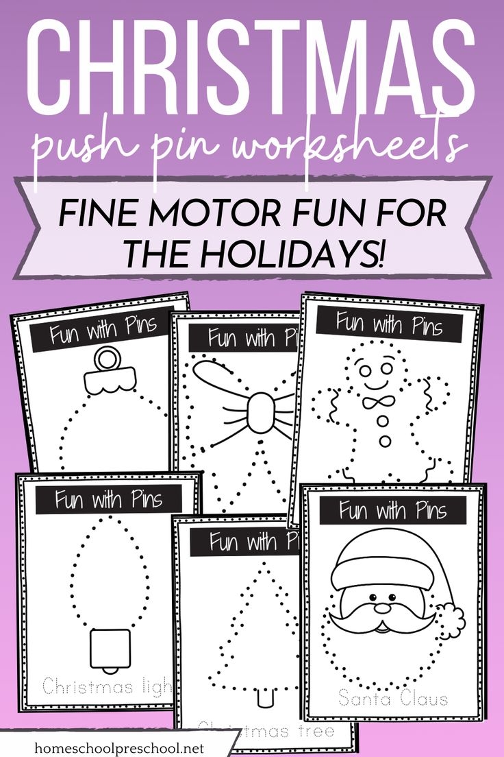 Christmas Push Pin Cards Preschool Christmas Activities Preschool Christmas Fun Christmas Games