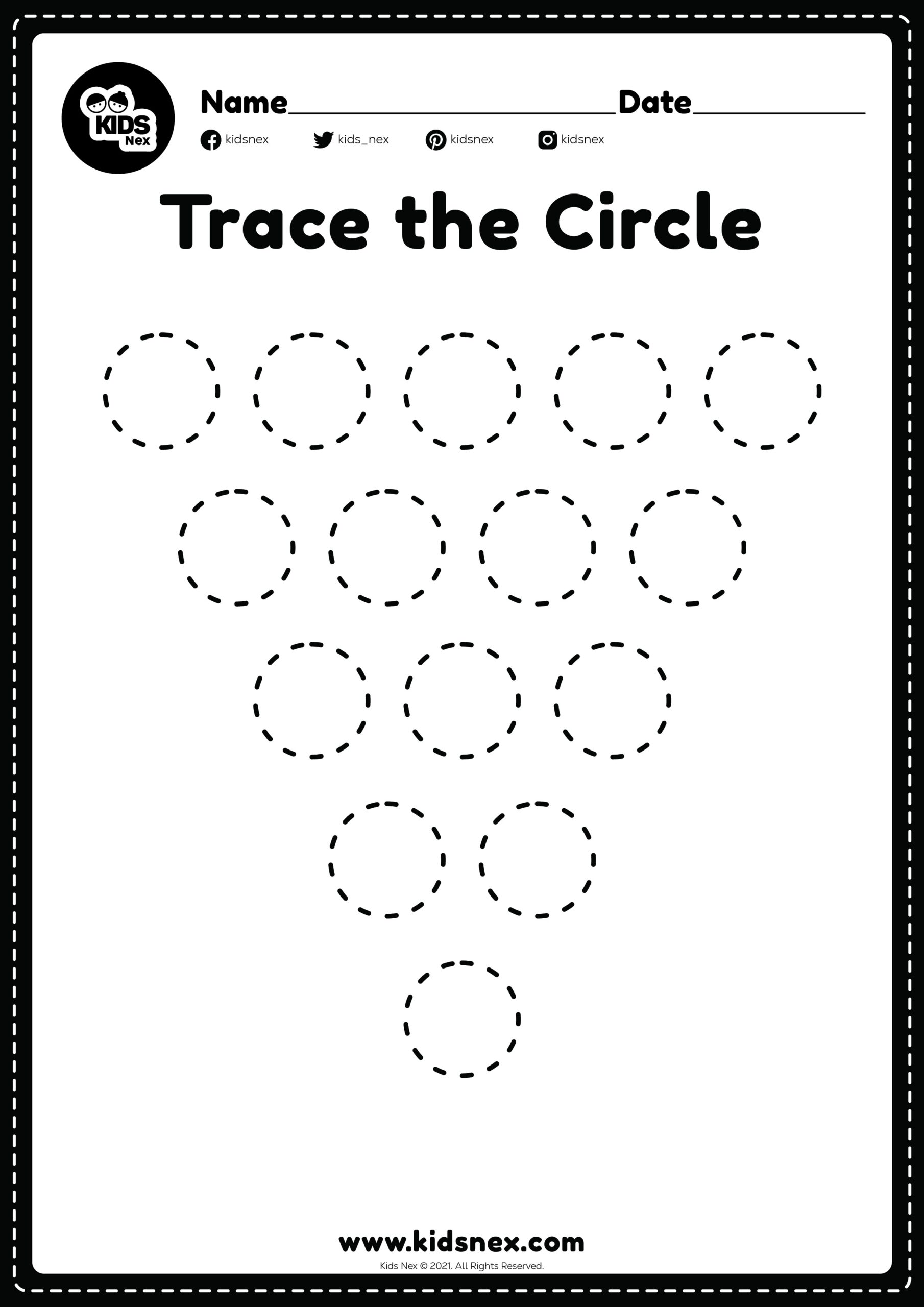 Circles Tracing Worksheet Free Printable Www kidsnex