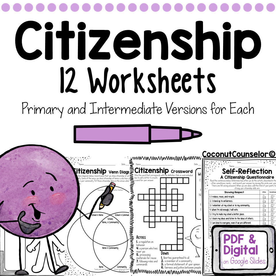 Citizenship Worksheet Set Of 12 Classful