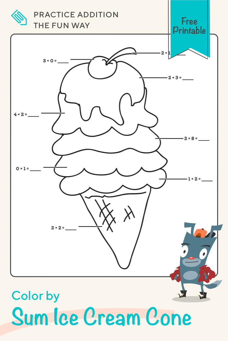 Ice Cream Subtraction Worksheet Printable