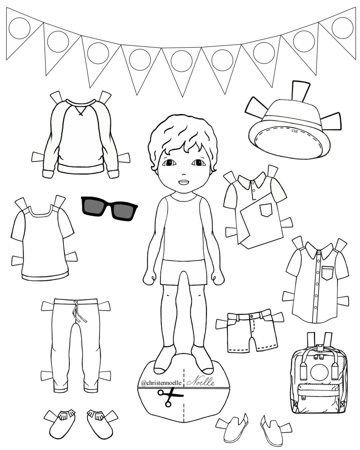 Color Me Printable Black And White Paper Dolls Hand Drawn Clothing Accessories Kids Fashion Party Favors Etsy Canada Paper Dolls Paper Dolls Printable Paper Doll Printable Templates