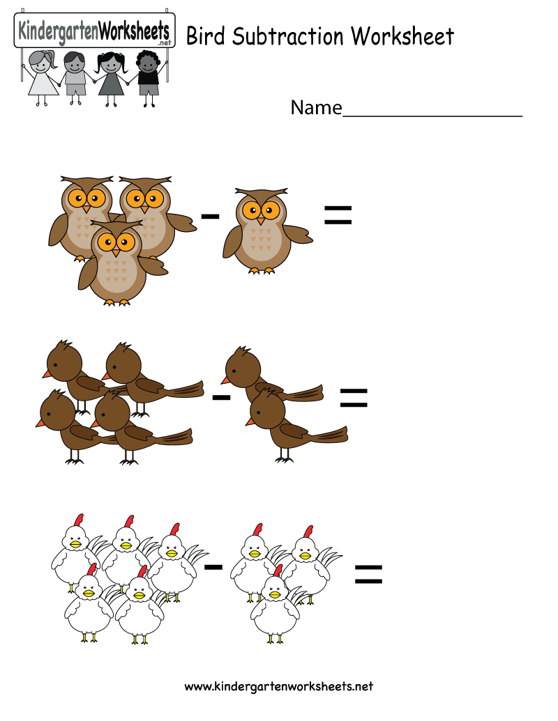 Column Subtraction With Birds Worksheet Math Worksheets Kindergarten Math Worksheets Addition Free Printable Math Worksheets