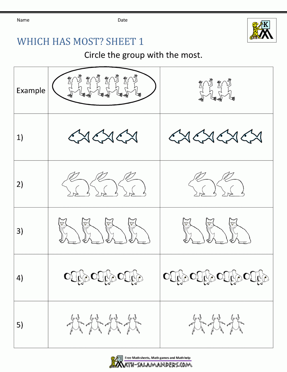 Comparison Worksheet Printable