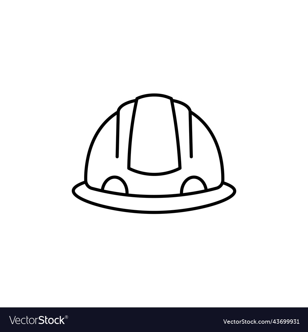 Construction Helmet Line Art Icon Design Template Vector Image