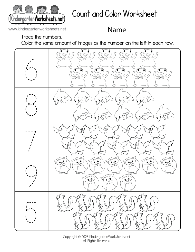 Count And Color Worksheet Free Printable Digital PDF