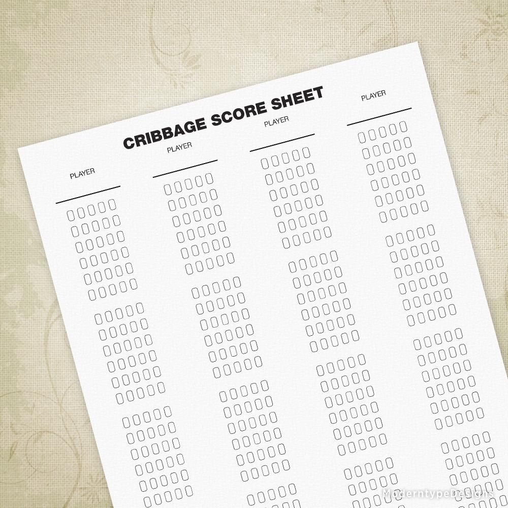 Cribbage Score Sheets Printable