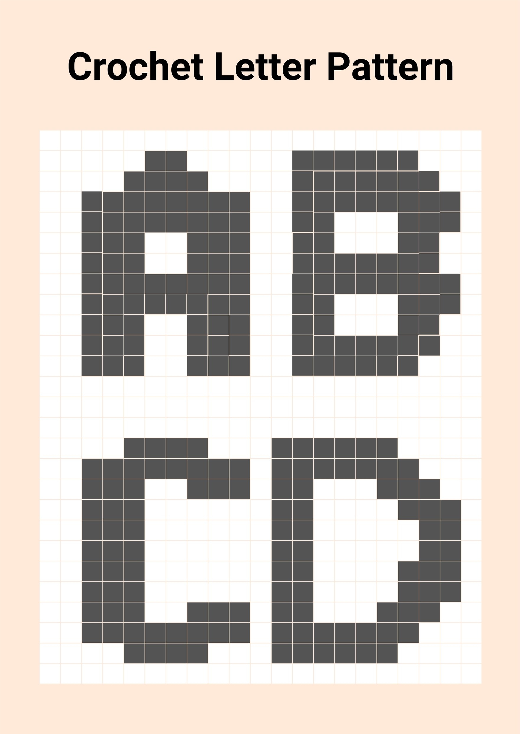 Crochet Letter Chart In Illustrator PDF Download Template