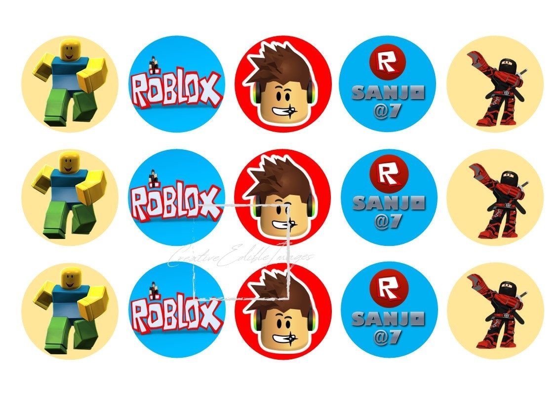 Custom Roblox Cupcake Toppers Made From Edible Icing Sheets Tasty Images For The Perfect Celebration Cake Or Cupcakes Or Cookies Etsy Edible Icing Sheets Icing Sheets Tasty Image
