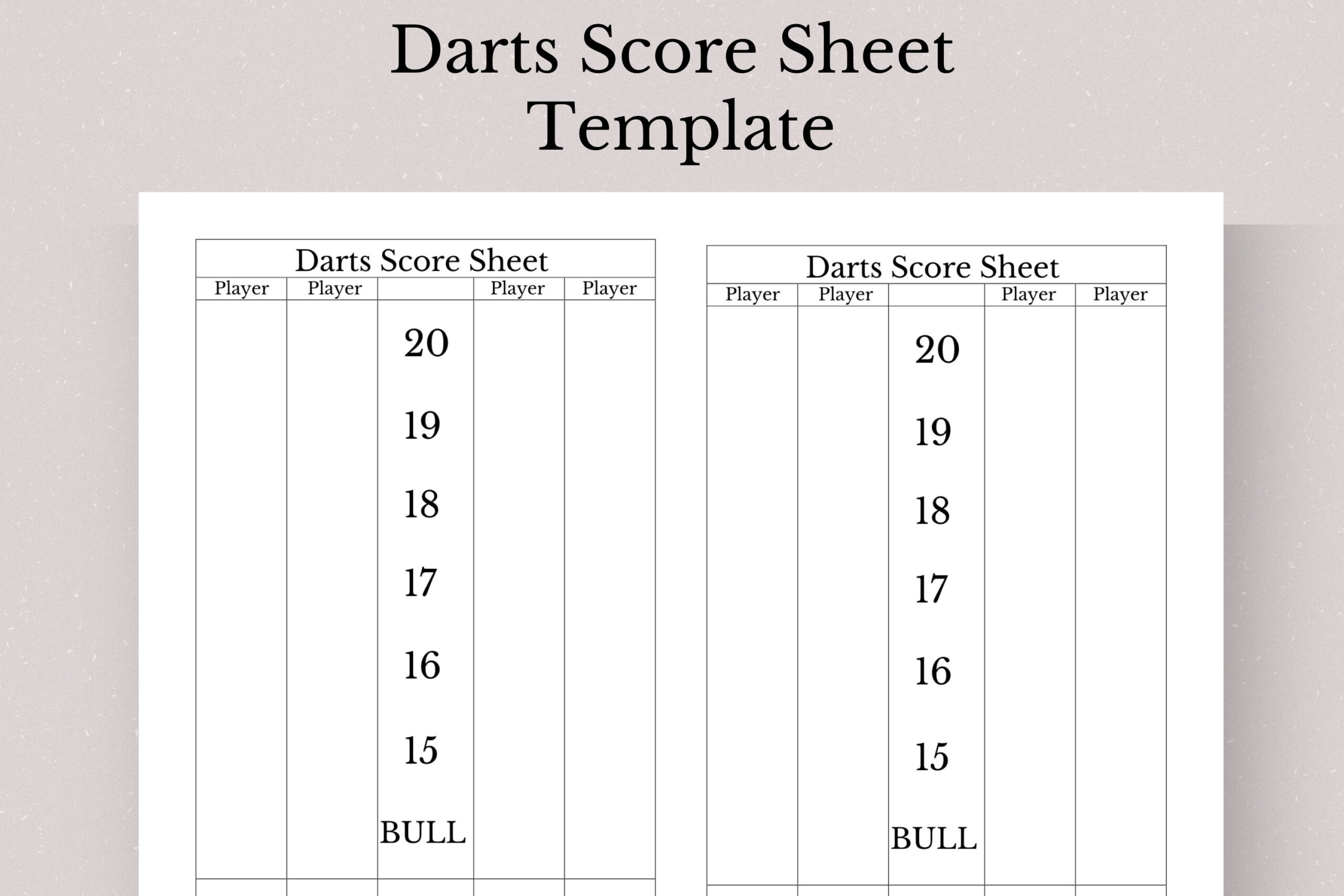 Darts Score Sheet Template Printable Darts Score Sheet Darts Game Score Sheet Printable Darts Score Card Darts Party Game Etsy