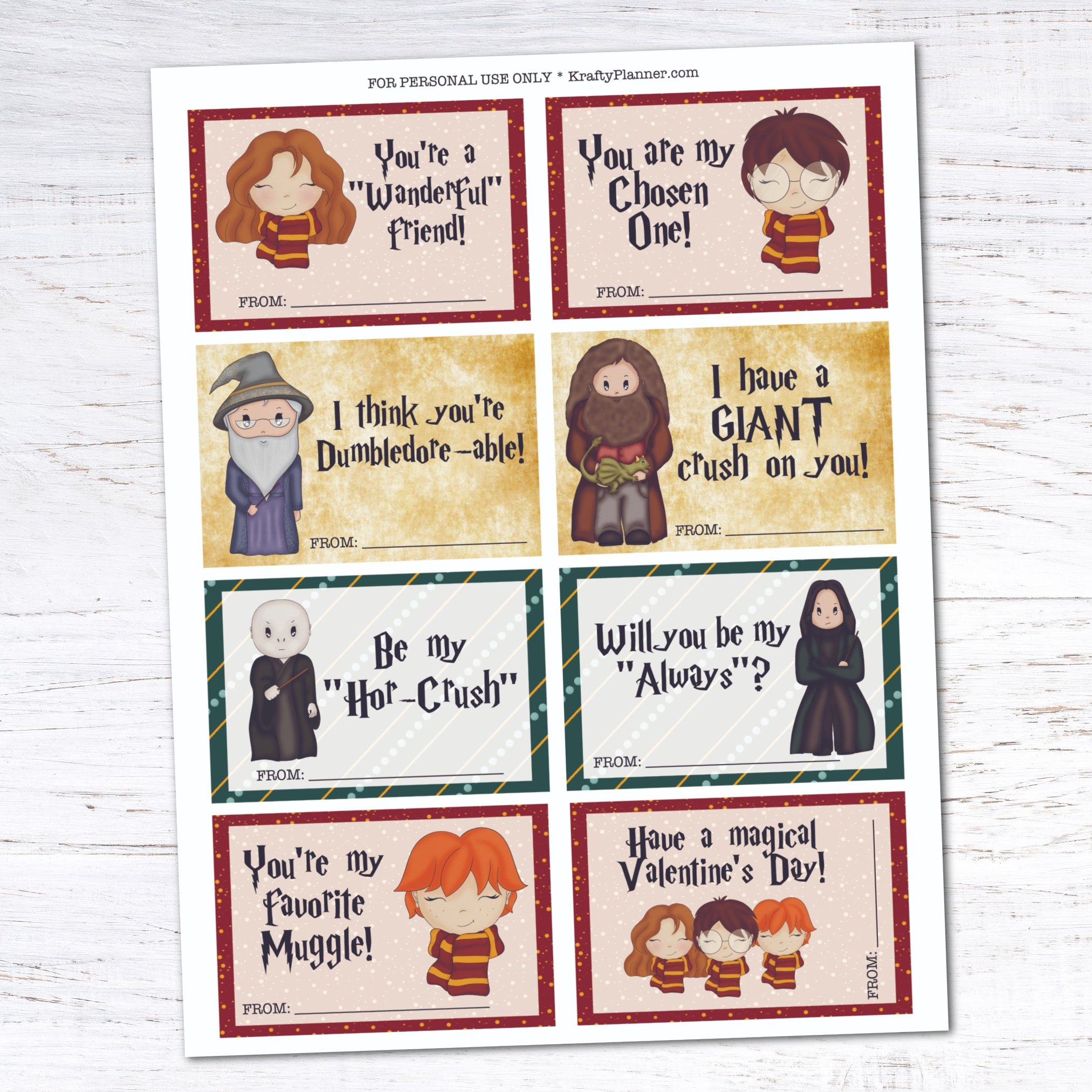 Day 8 Free Printable Harry Potter Valentine s Day Cards Krafty Planner