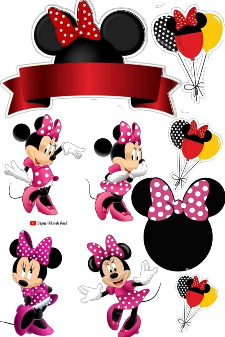 Decoupage FE2 Anivers rio Do Mickey Mouse Convite Minnie Mouse Bal es Da Minnie