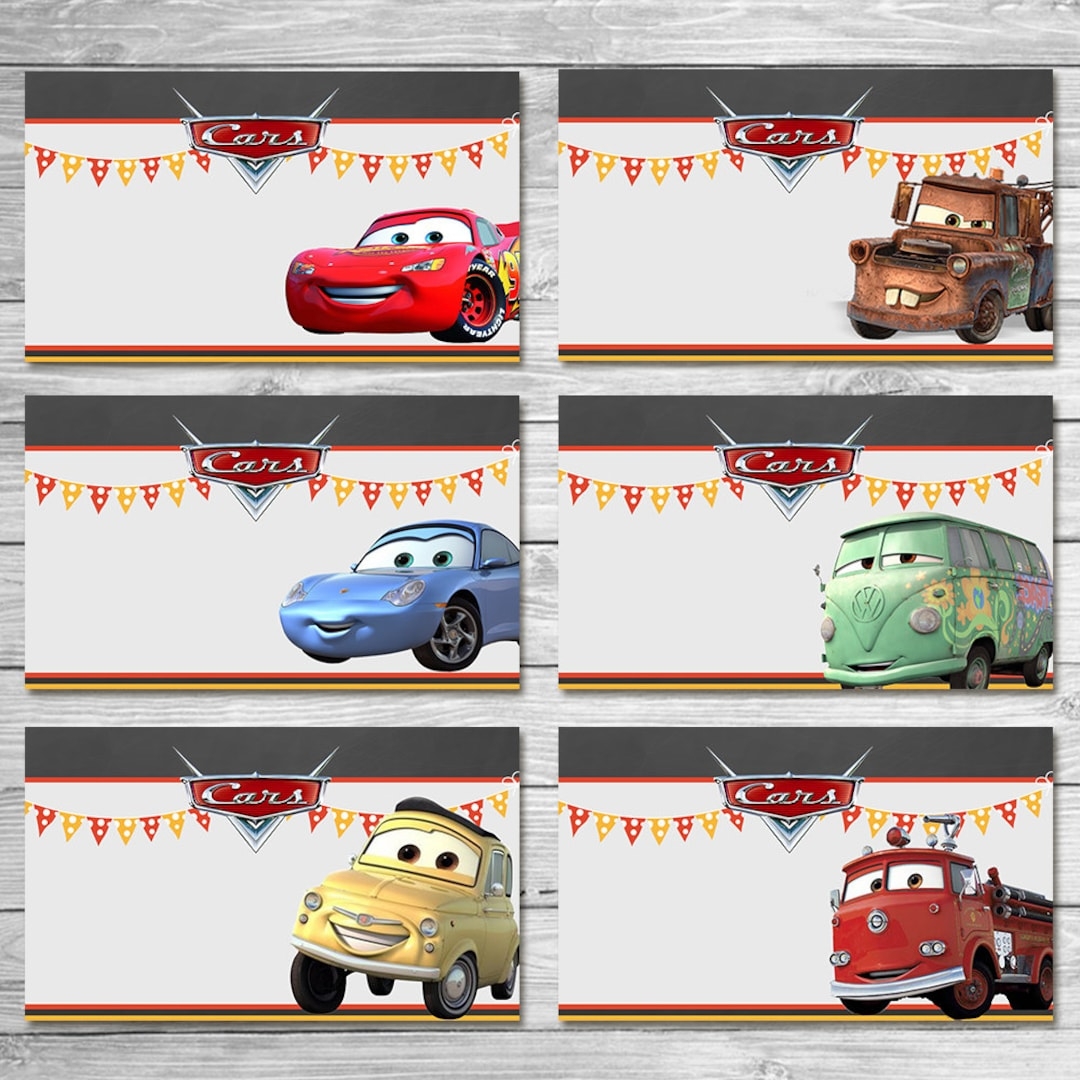 Disney Cars Food Tents Chalkboard Cars Food Labels Disney Cars Printables Cars Party Favor Cars Happy Birthday Cars Birthday Etsy Israel